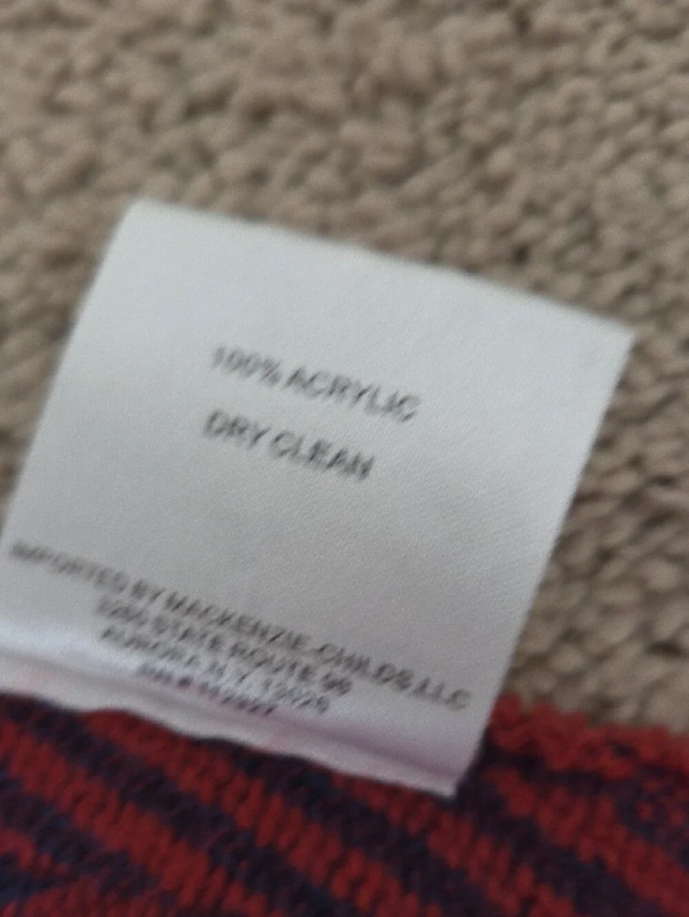 MacKenzie-Childs Red And Blue Chevron Throw 50x60